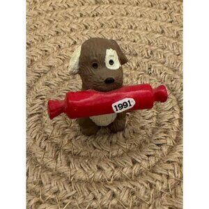 Vintage Hallmark Puppy Christmas Merry Miniature 1991, rolling pin
